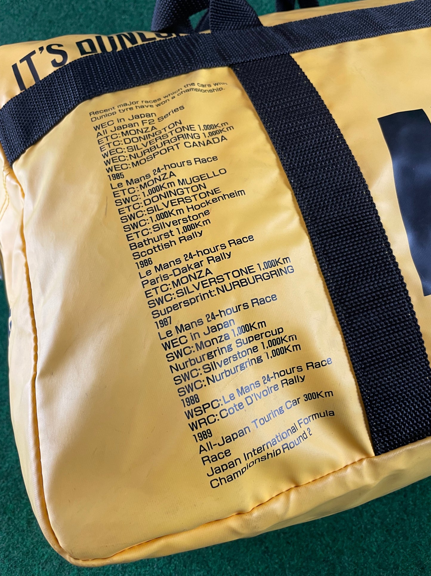 DUNLOP - Vintage Yellow Duffel Travel Bag
