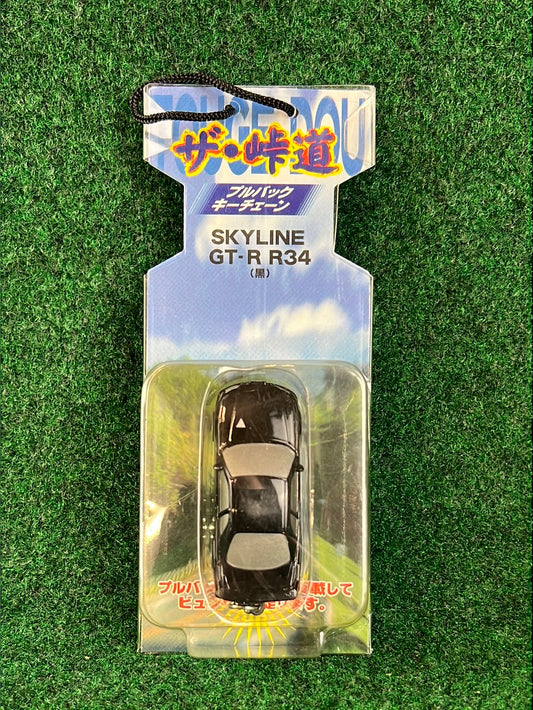 The Touge Road - Nissan Skyline R34 (Black) Pullback Car Keychain
