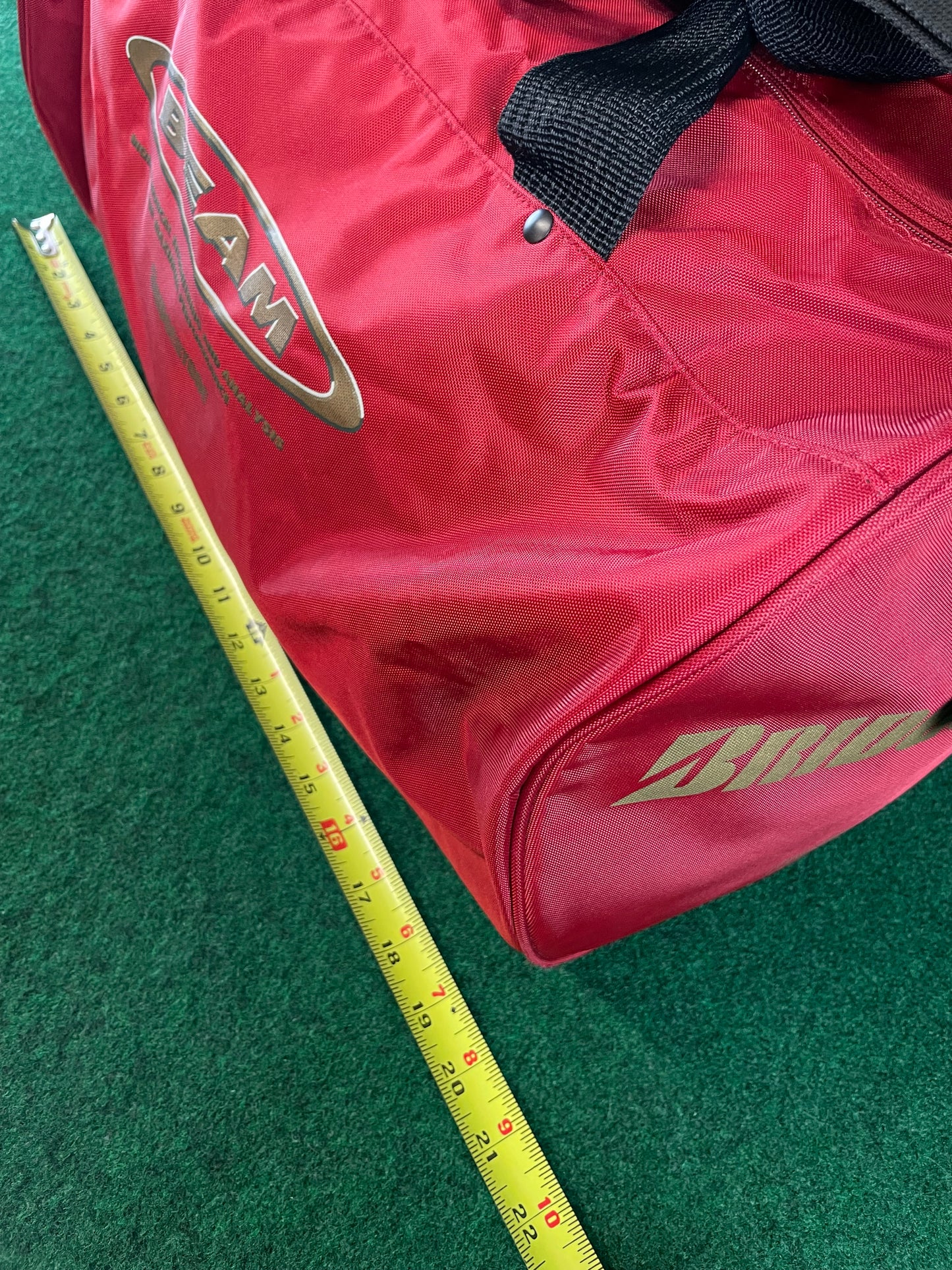 BRIDGESTONE - BEAM Vintage Burgundy w/ Gold Lettering Red Duffle Bag