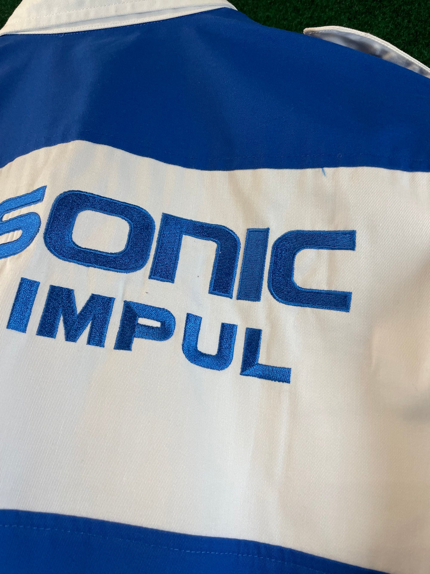 Calsonic Team IMPUL - Blue & White Long Sleeve Buttondown Crew Shirt