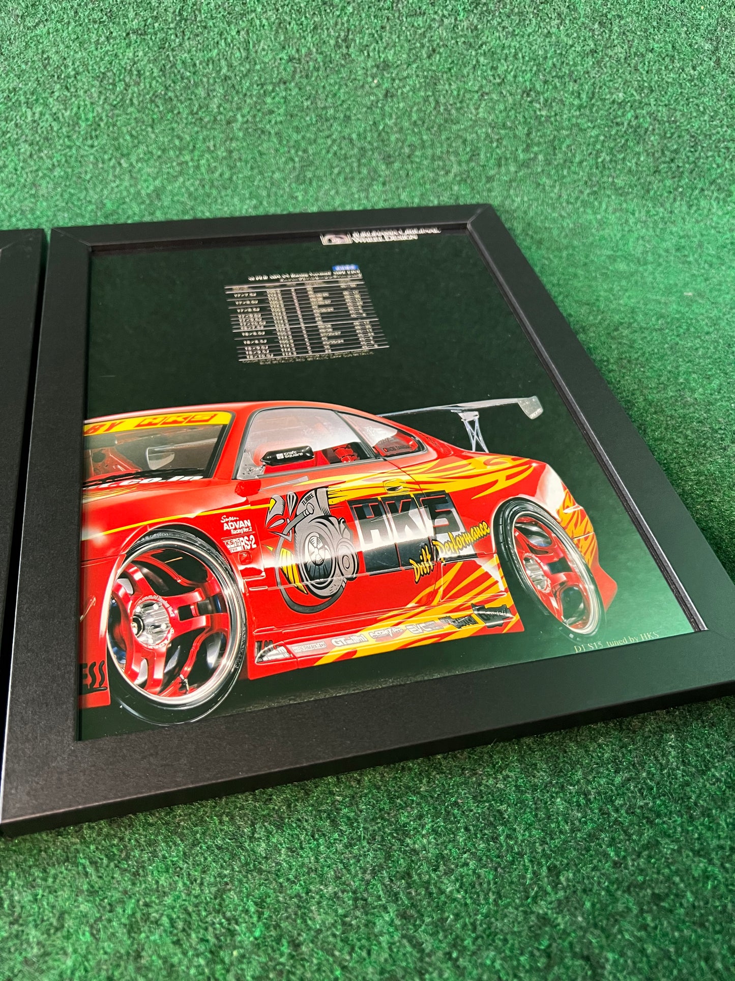 Advan Yokohama Wheels - Super Advan Version 2 HKS D1GP Nissan Silvia S15 Framed Advertisement Picture Set
