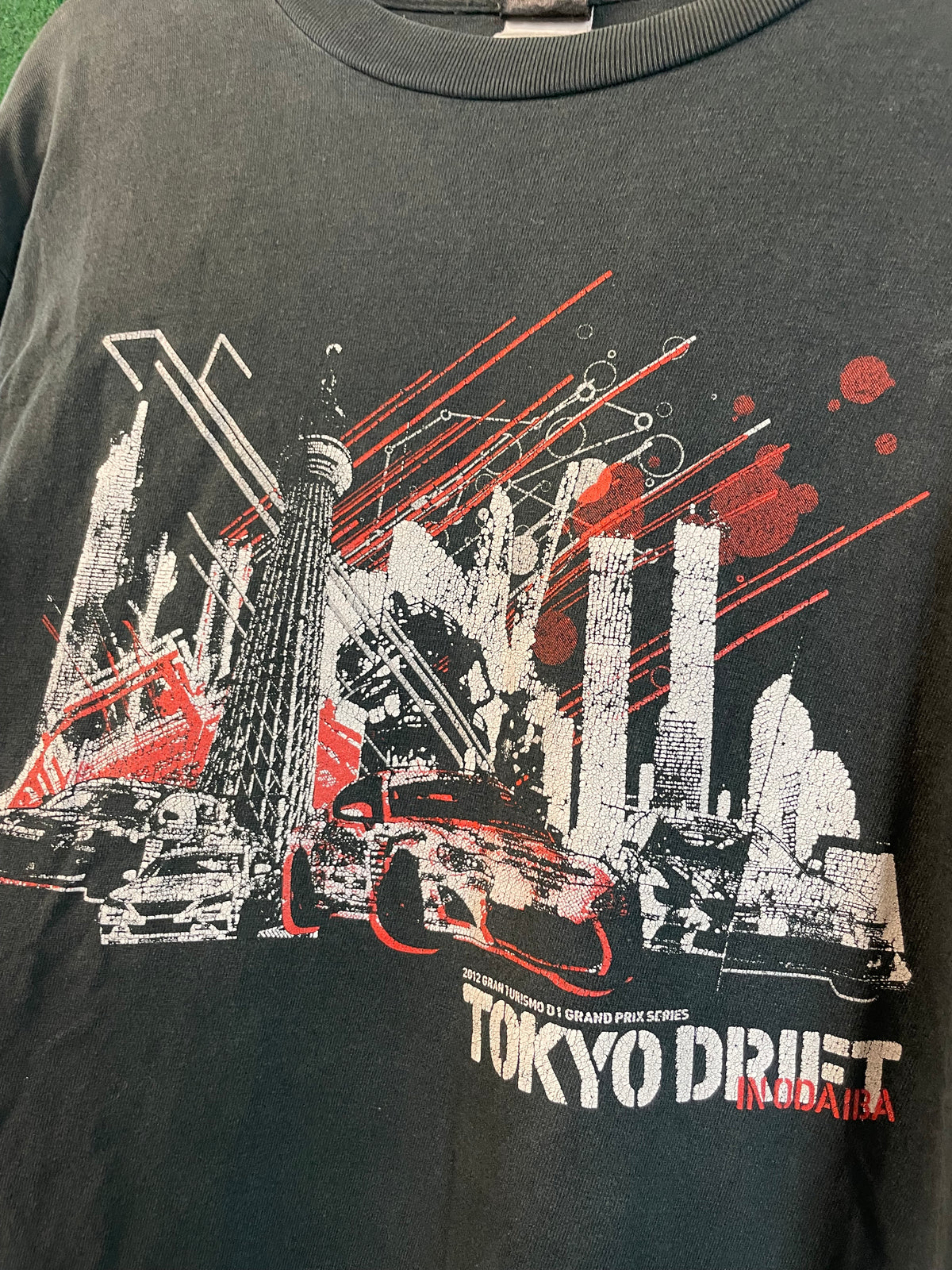 D1GP D1 Grand Prix 2012 Tokyo Drift in Odaiba T-shirt  - Black (XL)