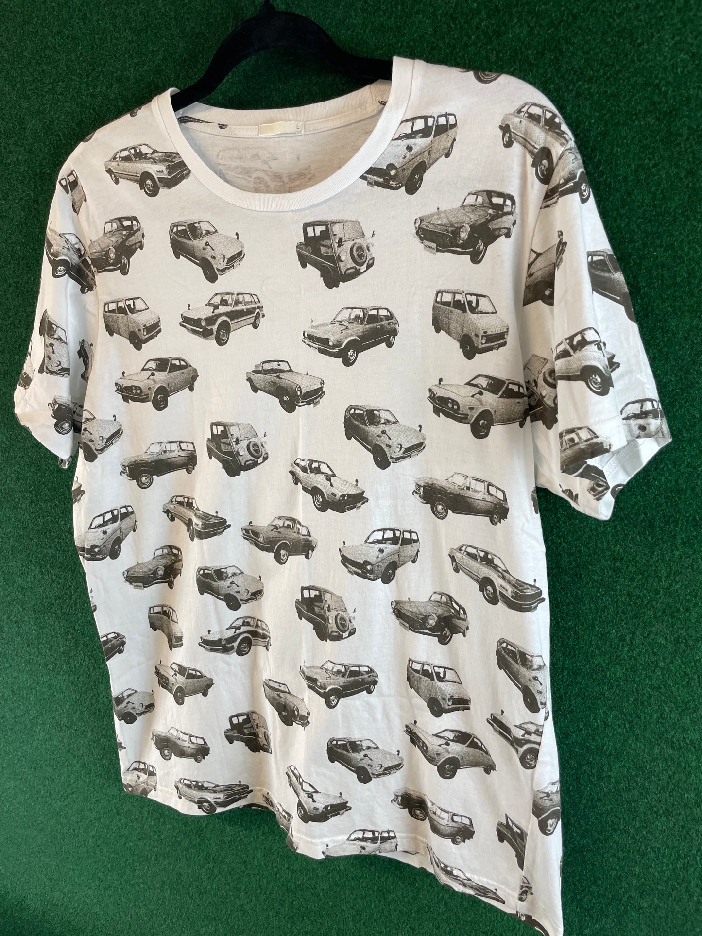 Honda x GU - Cars Pattern White Short Sleeve T-Shirt