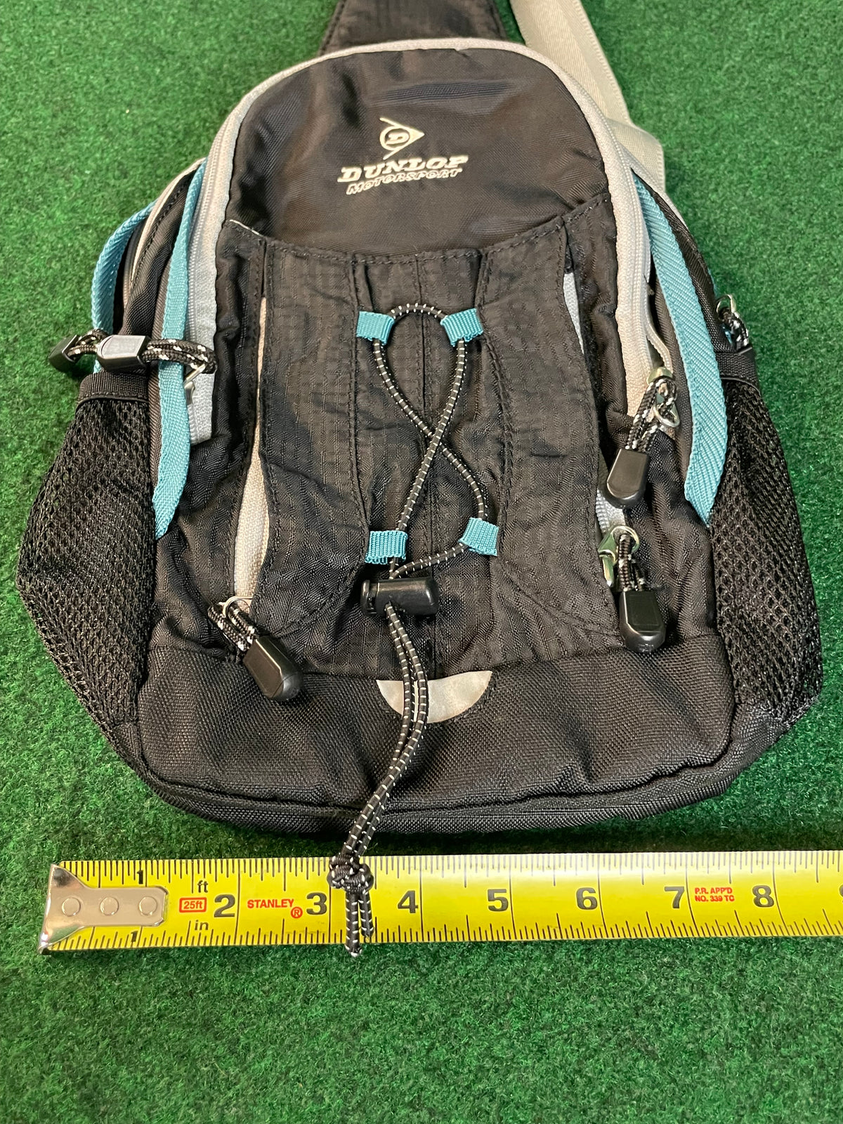 DUNLOP Motorsport - Black/Grey/Teal Mini Shoulder Messenger Travel Bag