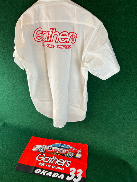 Gathers Honda - Honda Collection JTCC 1997 Honda Accord Buttondown Staff Shirt and #33 Okada Raceday Fan Cheering Flag Set
