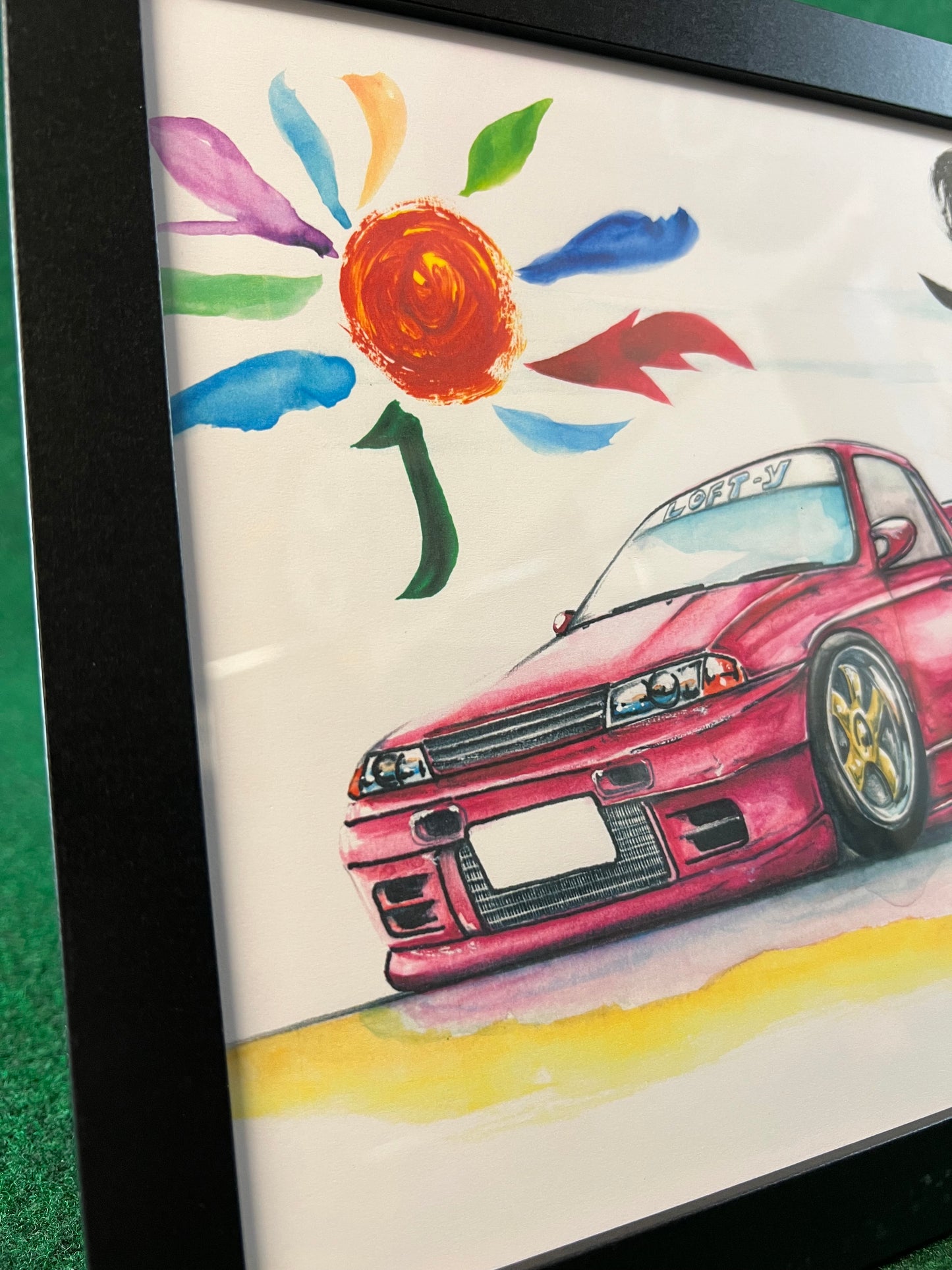 Nissan Skyline R32 GT-R Mount Fuji Framed Car Art