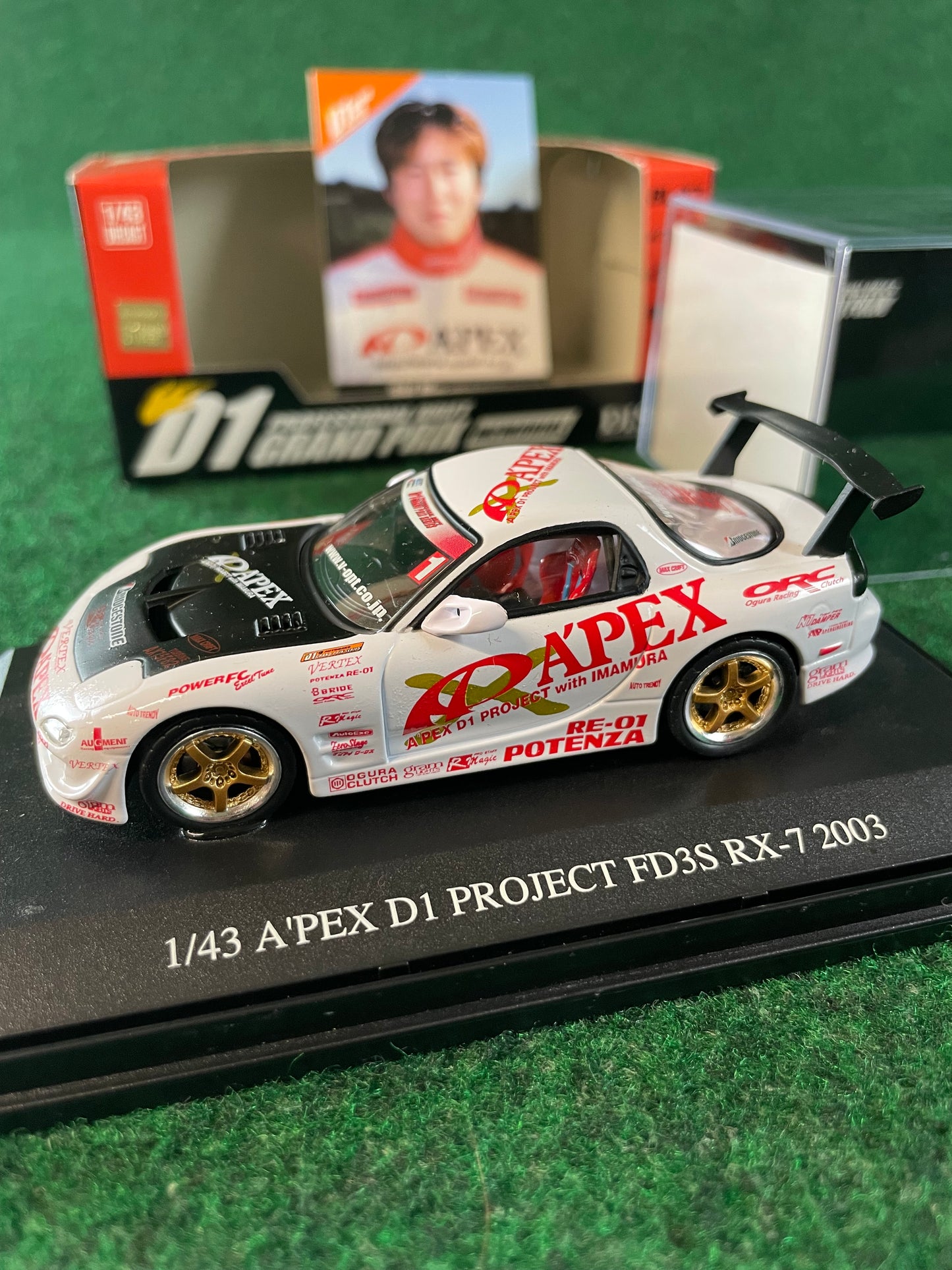 DISM D1 Grand Prix Memorial - 2003 A’pexi Mazda RX-7 1/43 Scale Diecast