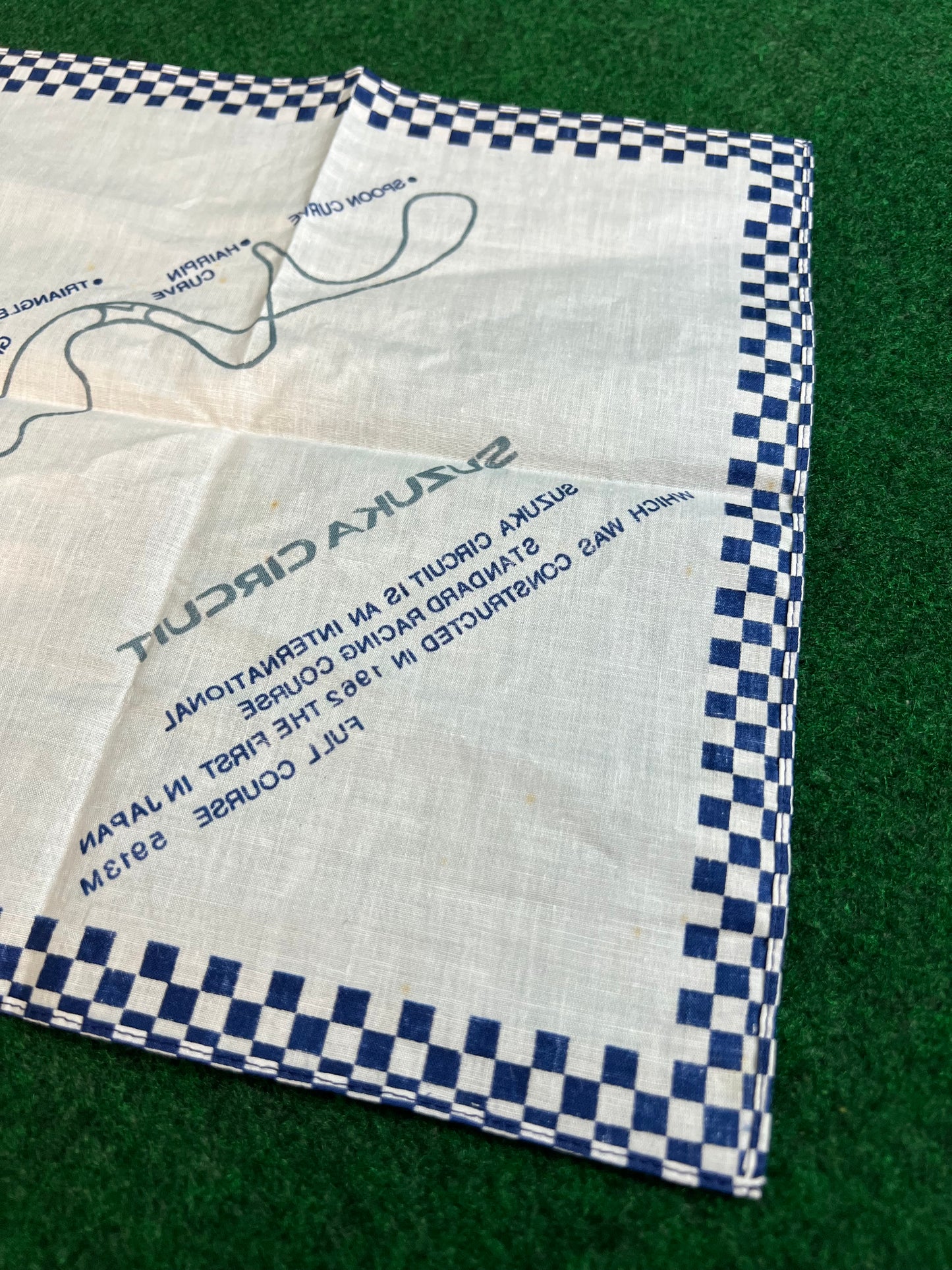 SUZUKA CIRCUIT - Course Map Vintage 1987 Handkerchief Towel