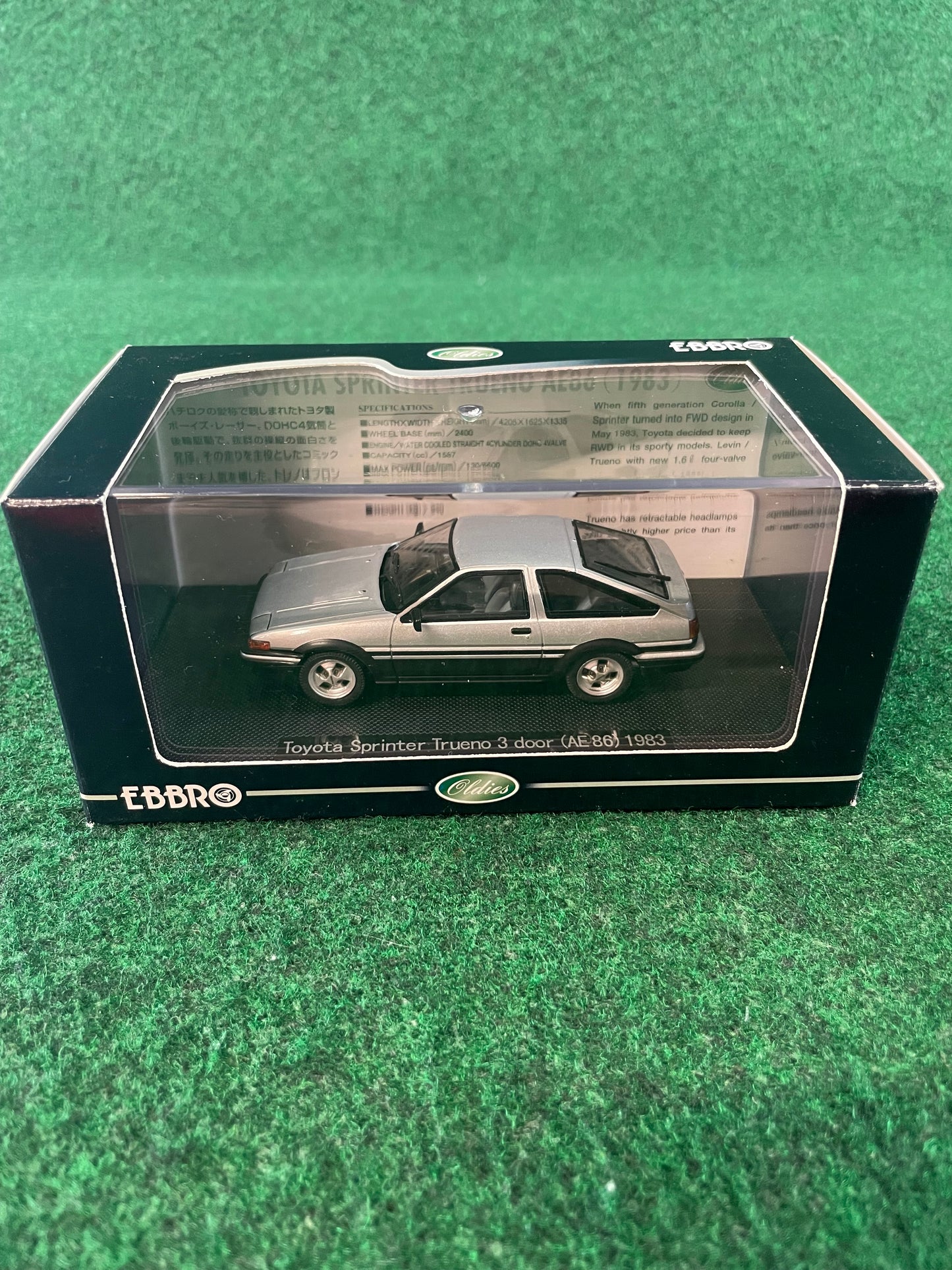EBBRO Oldies: 1983 Toyota Sprinter Trueno AE86 3 Door - Silver 1/43 Scale Diecast