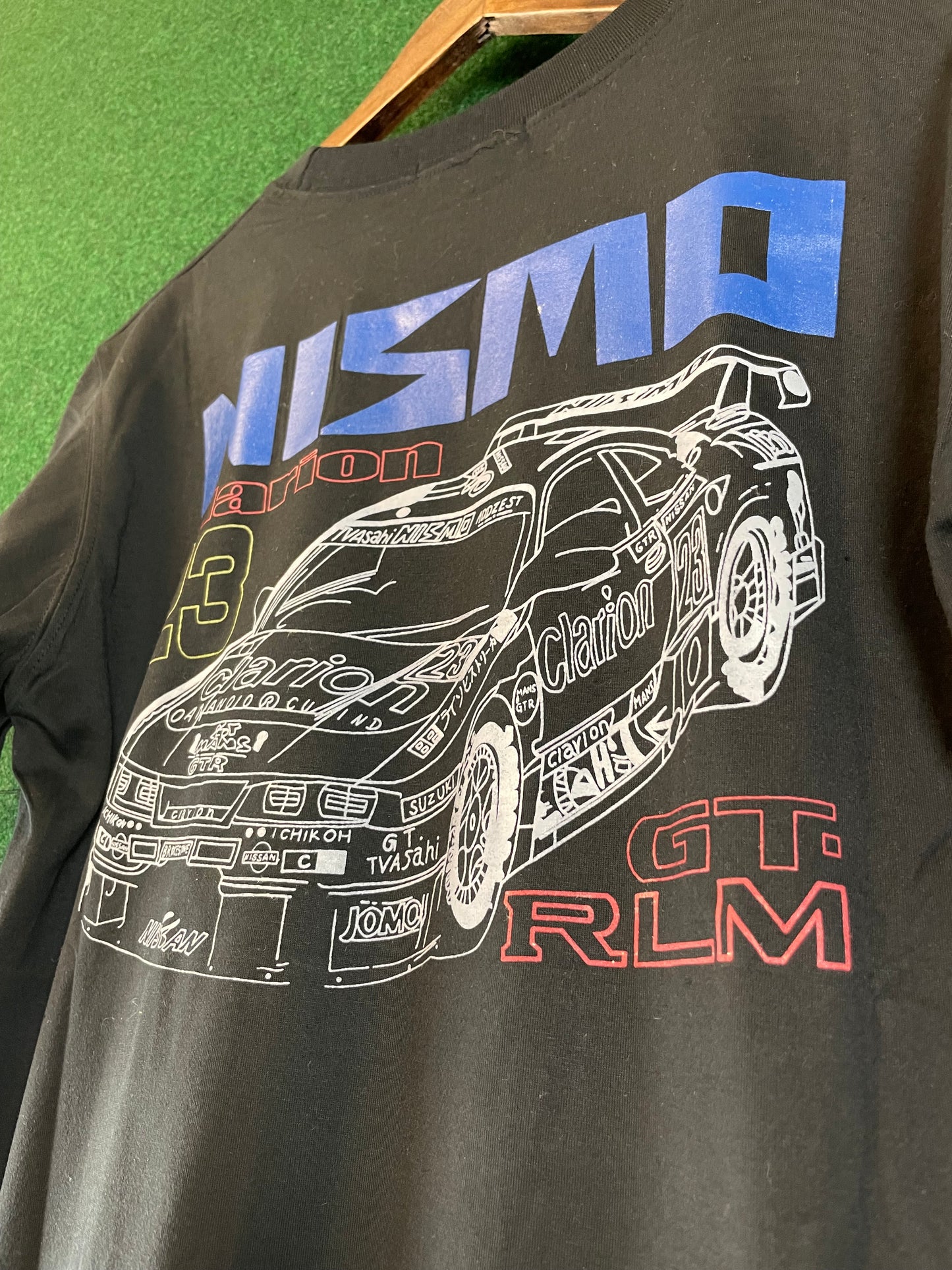 NISMO LMGT Nissan Skyline R33 GT-R Clarion Lemans Car Black T-Shirt
