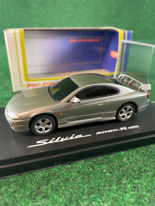 KYOSHO Poly-Stone Gallery Nissan Silvia S15 (Grey) 1/43 Scale Model Diecast Car