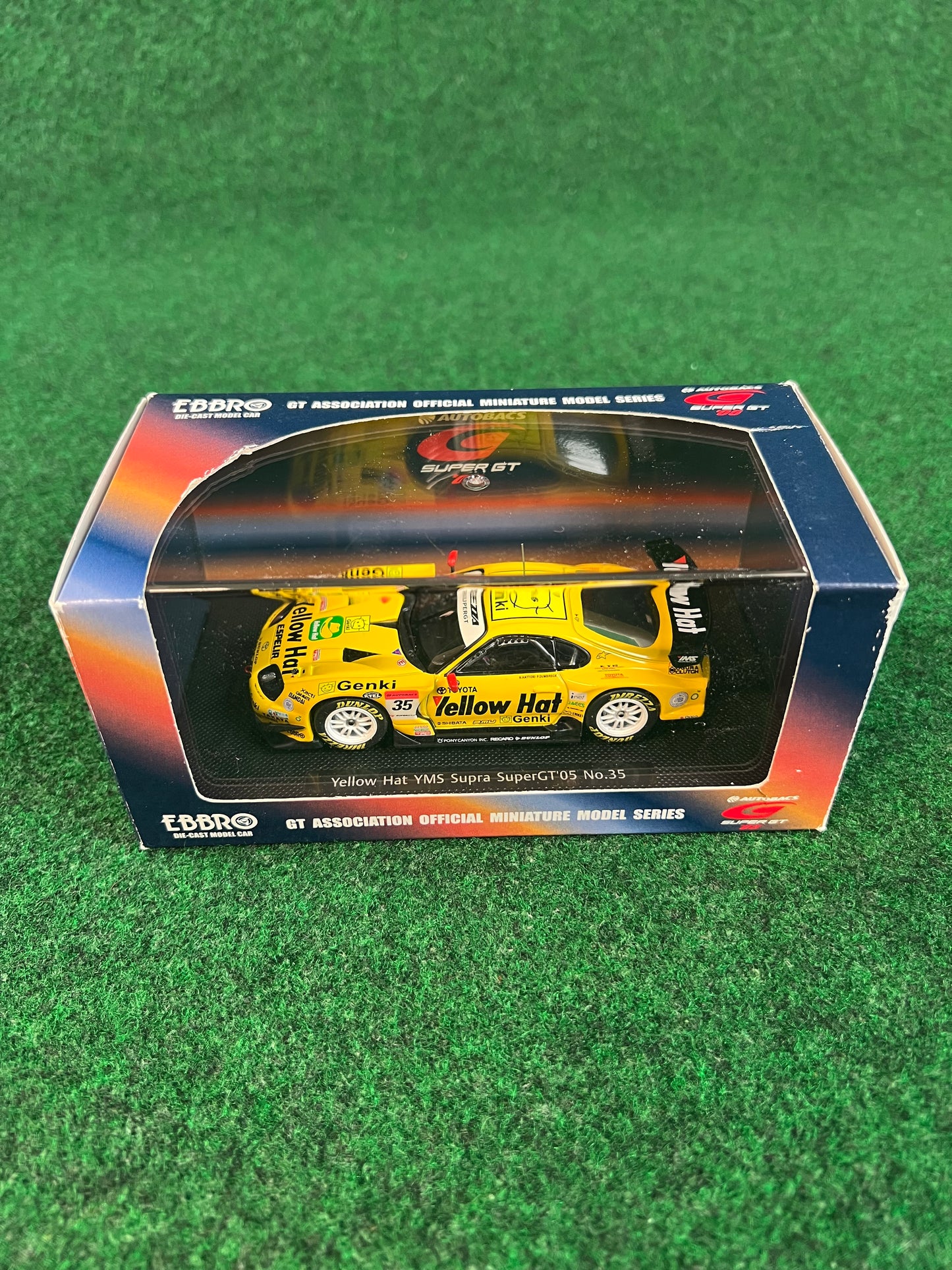 EBBRO 2004 JGTC & 2005 SuperGT Yellow Hat YMS Toyota Supra Set 1/43 Scale Diecast