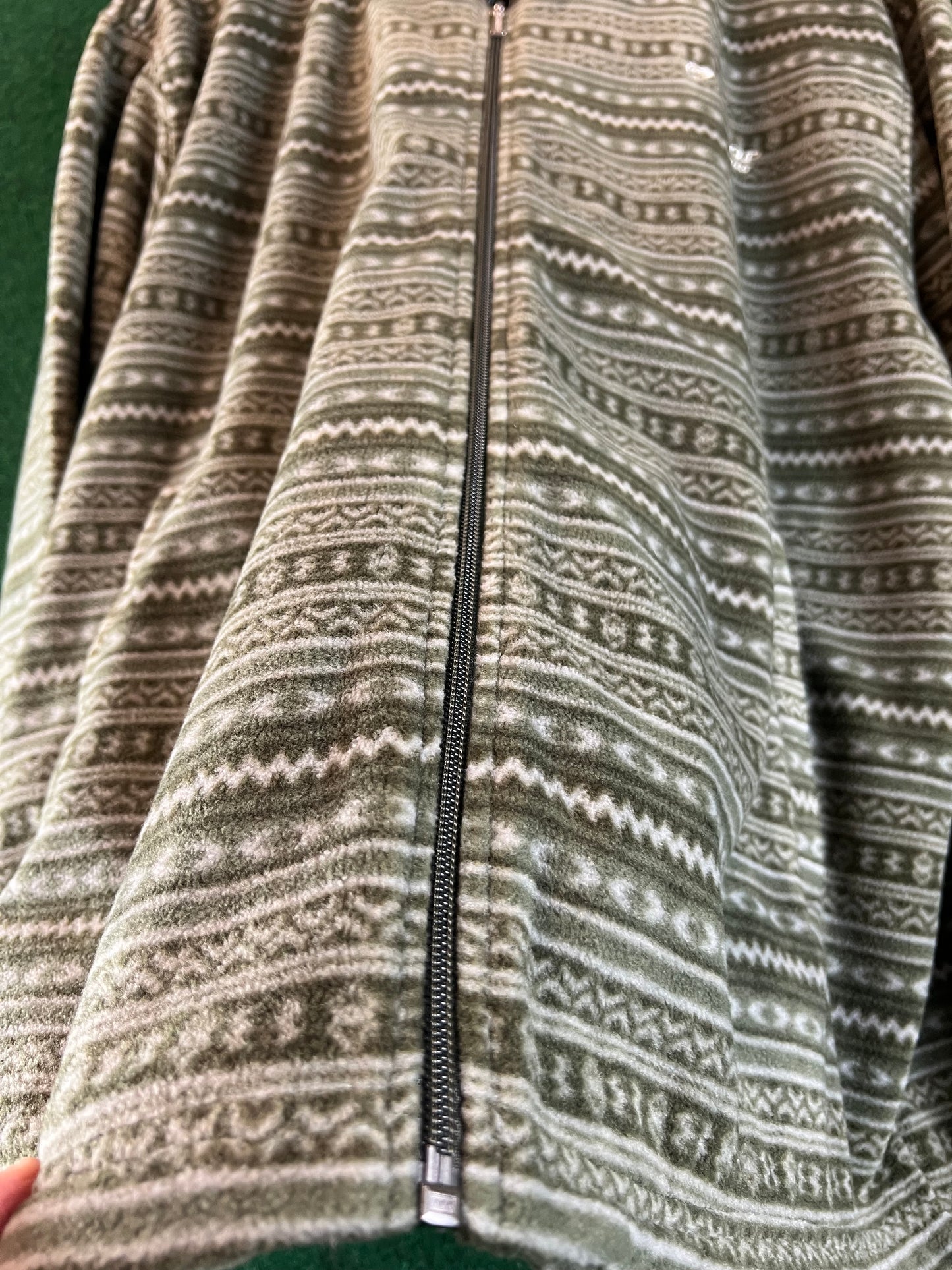 DUNLOP Motorsport - Green/Tan Patterned Fleece Zip Up Jacket - 3L