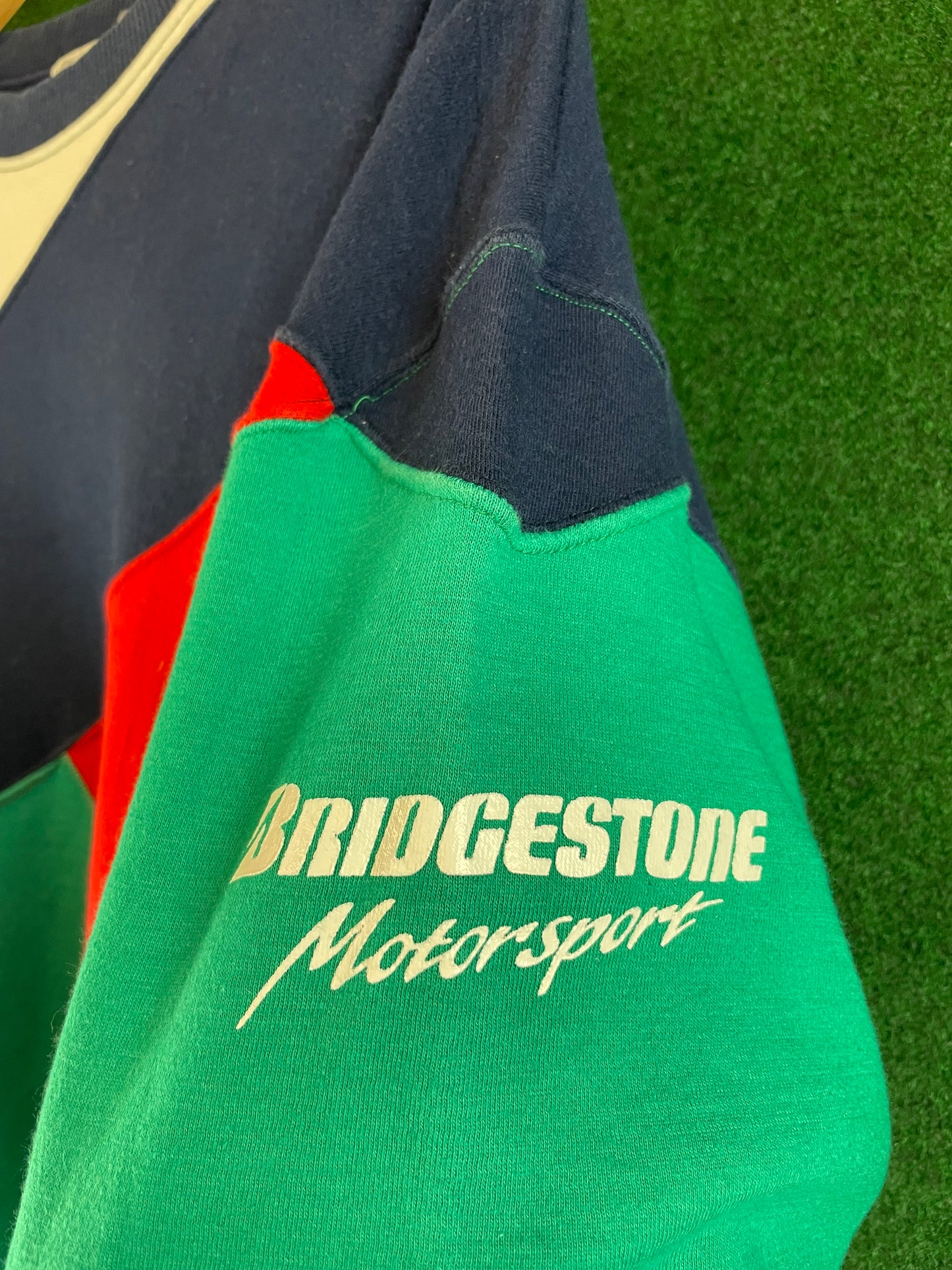 BRIDGESTONE Motorsport Cut and Sew Multicolor Vintage Sweatshirt