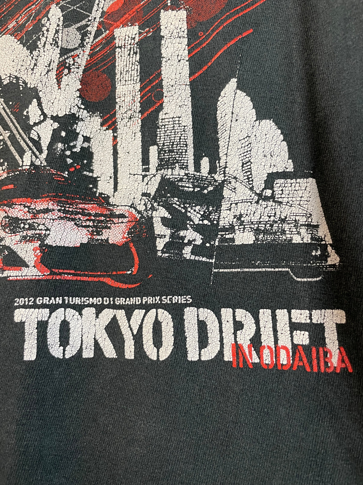 D1GP D1 Grand Prix 2012 Tokyo Drift in Odaiba T-shirt  - Black (XL)