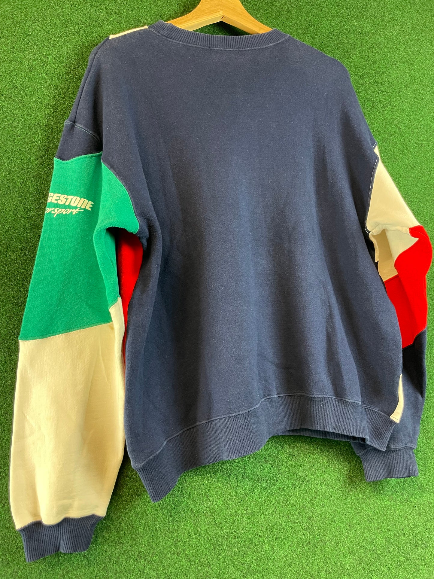 BRIDGESTONE Motorsport Cut and Sew Multicolor Vintage Sweatshirt