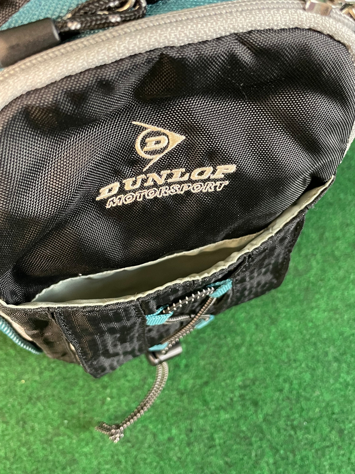 DUNLOP Motorsport - Black/Grey/Teal Mini Shoulder Messenger Travel Bag