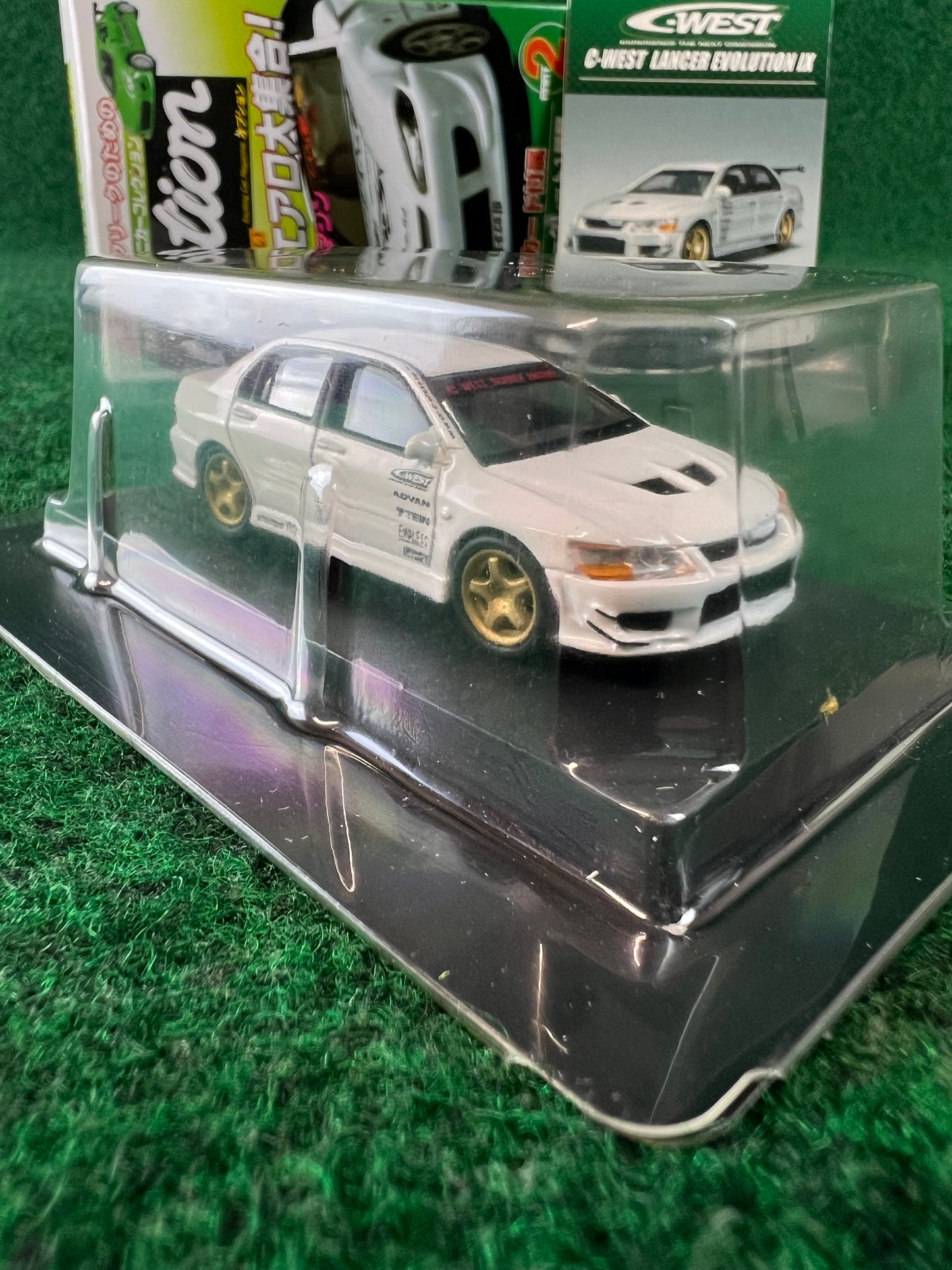 Aoshima - Option C-West Mitsubishi Lancer Evo IX (White) 1/64 Scale Diecast Car