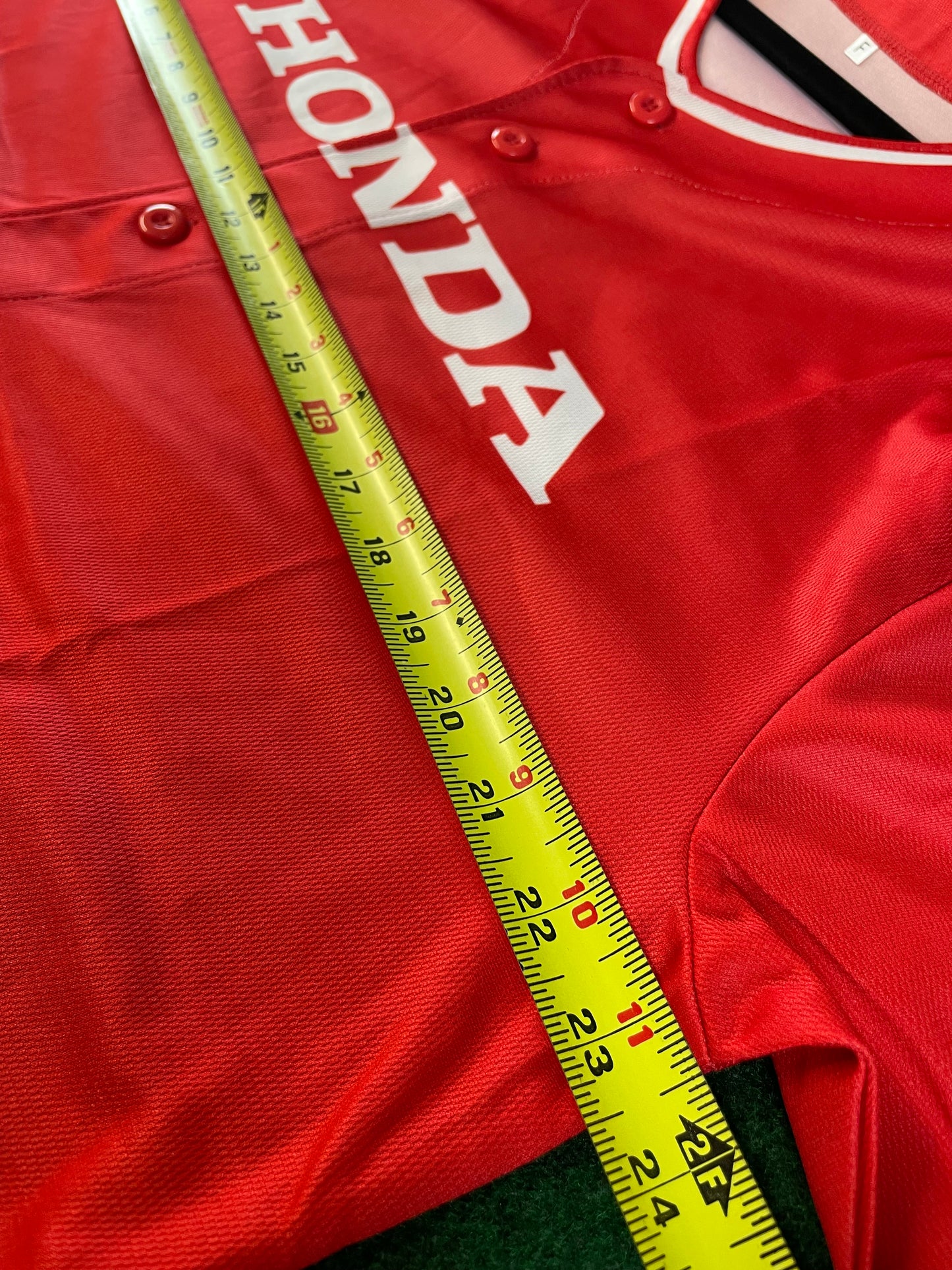 HONDA - Red Baseball Style Jersey Short Sleeve Shirt