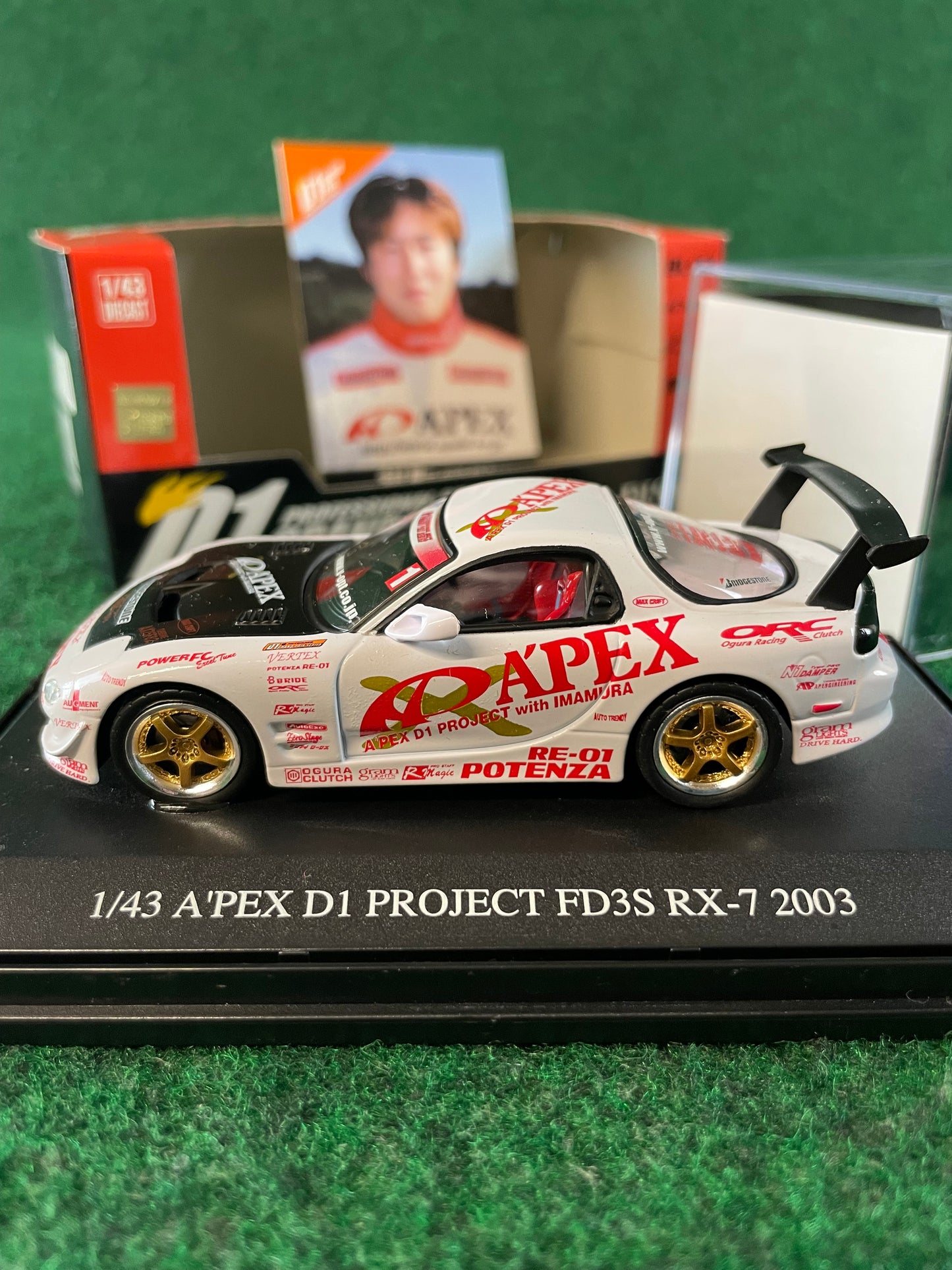 DISM D1 Grand Prix Memorial - 2003 A’pexi Mazda RX-7 1/43 Scale Diecast