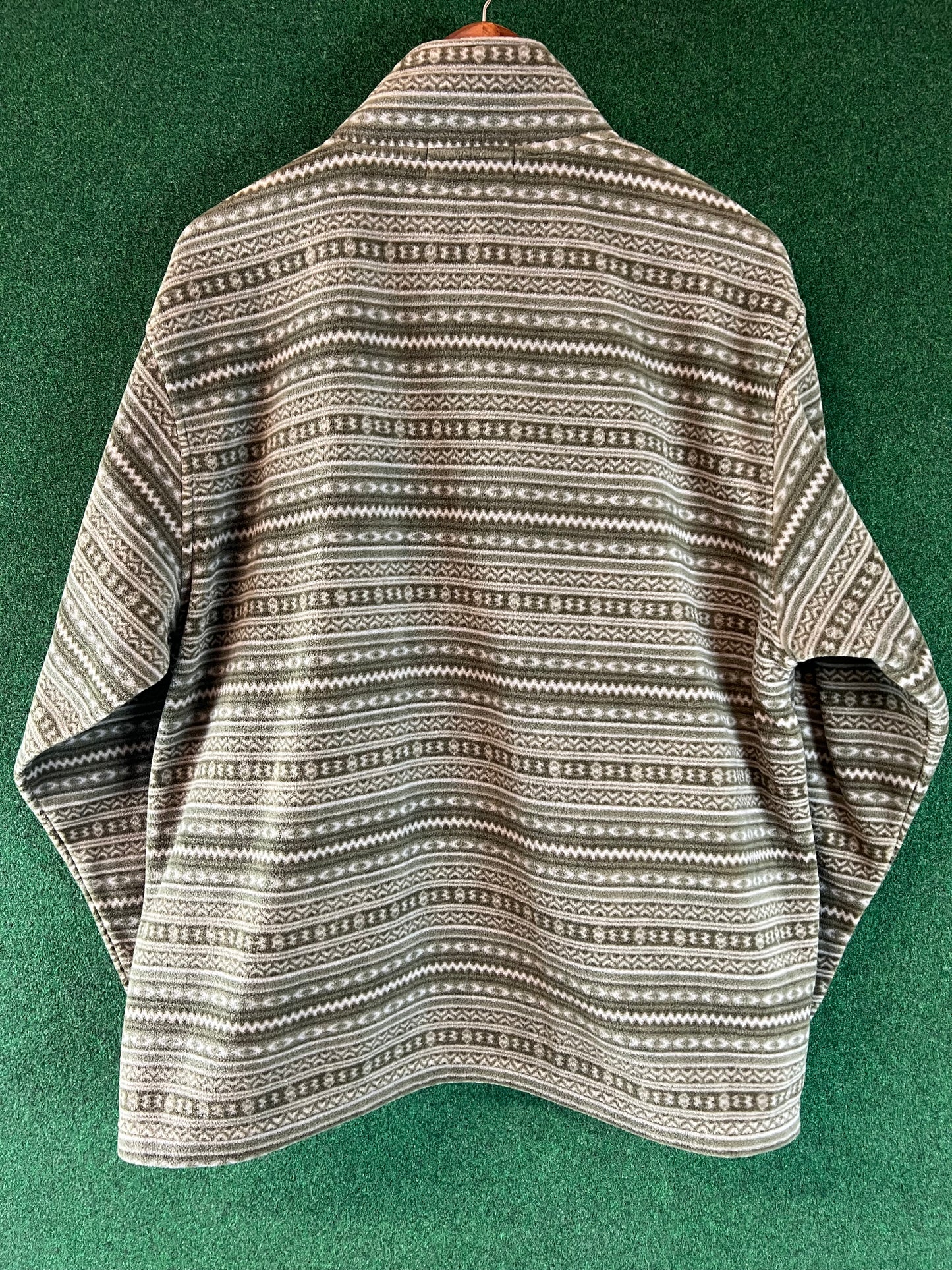 DUNLOP Motorsport - Green/Tan Patterned Fleece Zip Up Jacket - 3L