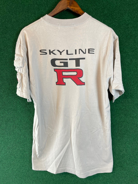 Skyline GT-R - SKYLINE Collection Vintage Grey Sleeve Pocket T-Shirt