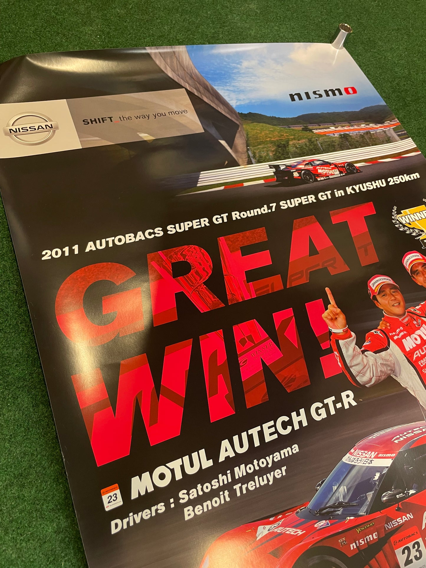 NISSAN Super GT 2011 Round 7 in Kyushu 250km Race Motul Autech R35 GTR Winner Poster