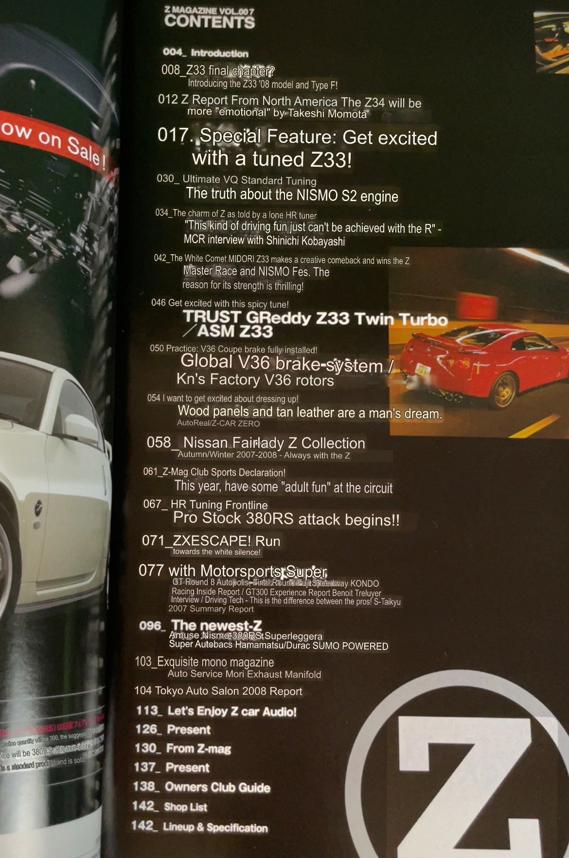 Nissan “Z Magazine” - March 2008 Vol. 007