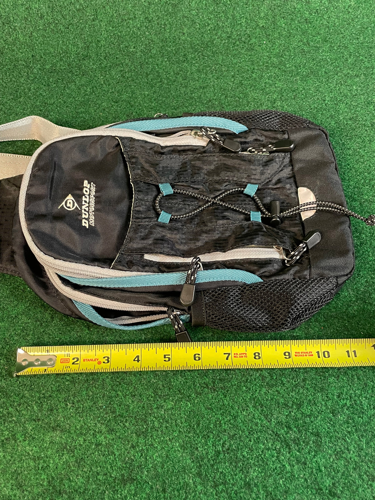 DUNLOP Motorsport - Black/Grey/Teal Mini Shoulder Messenger Travel Bag