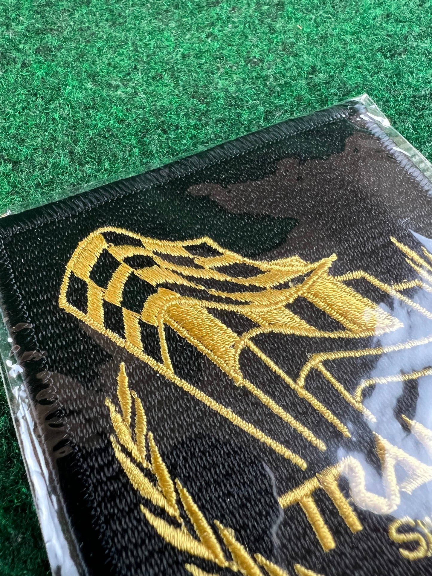 TRAMPIO Sports Motoring Vintage Logo Patch (Black/Gold)