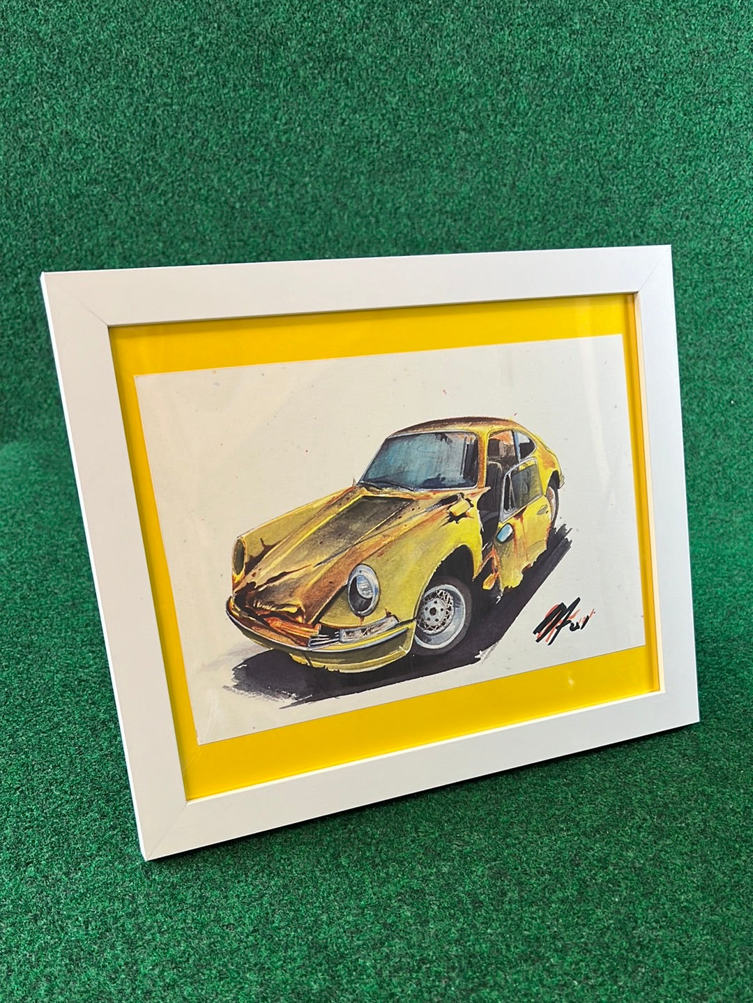 Junk Yard Rusty Yellow Porsche 912 - Framed Print
