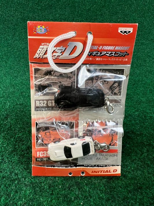 Initial D - Nissan Skyline R32 GTR & Mazda RX7 FC3S Mini Car Keychain Set