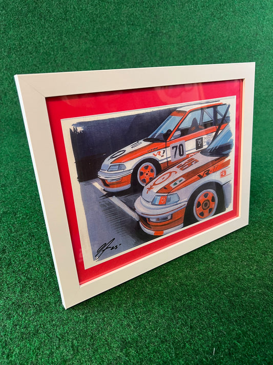 Honda Civic EF One Make Racecar Front Ends Framed Print