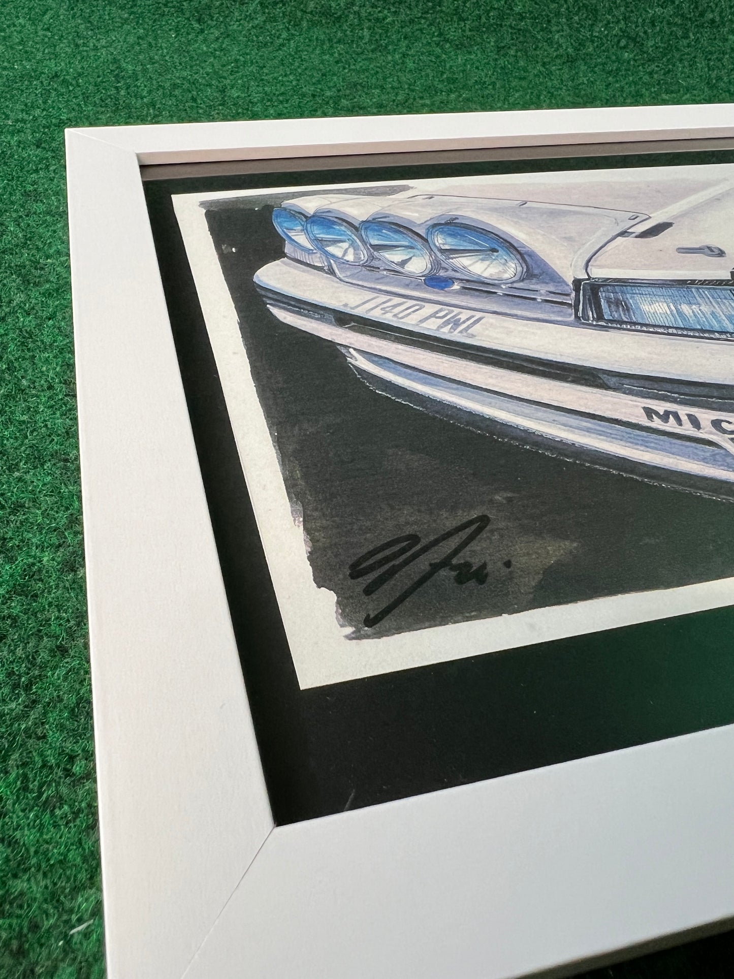 Subaru Legacy 1992 RS Sedan Group A Rally Car Front Bumper & Rally Lights Corner View Framed Print