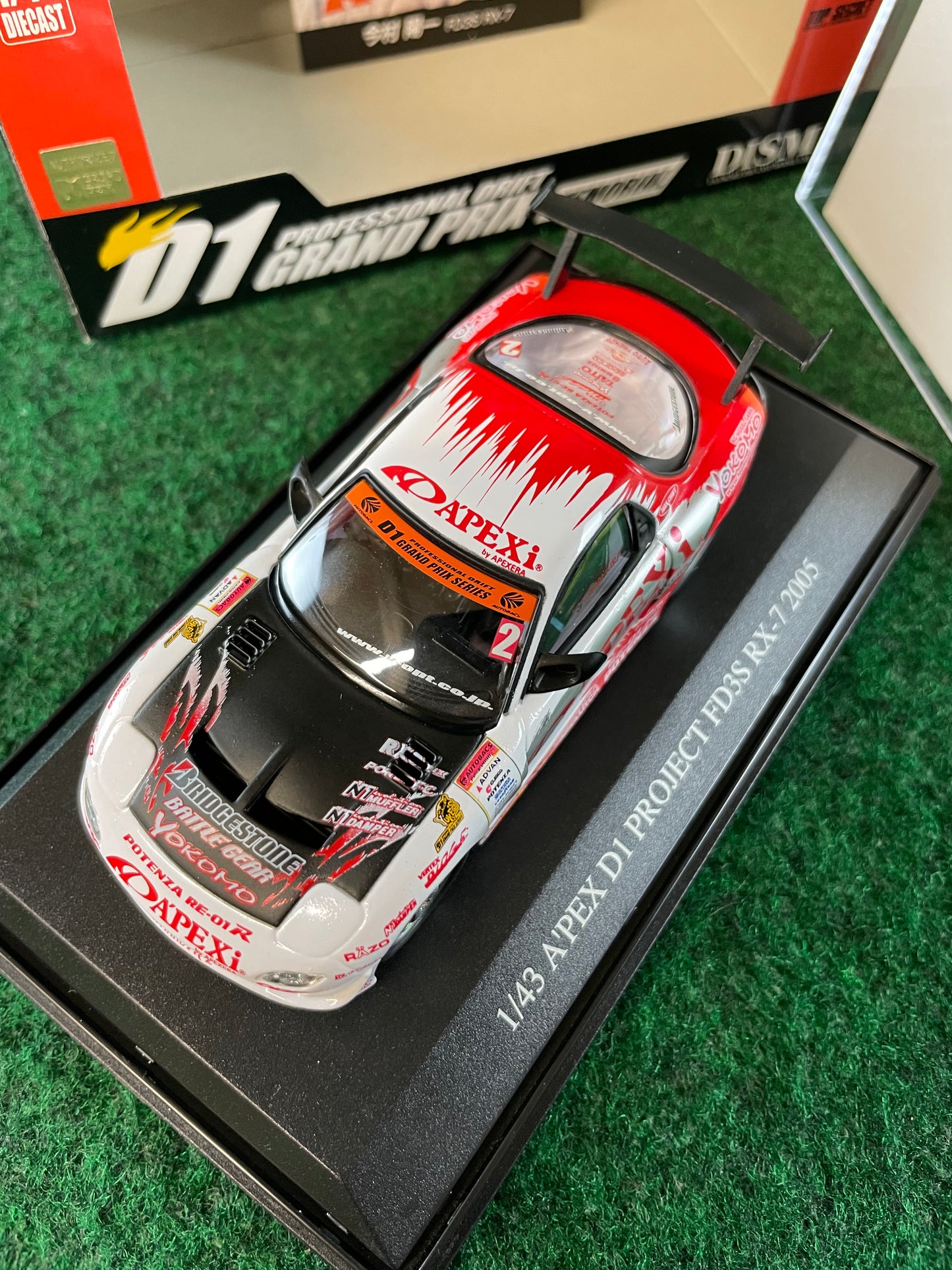 DISM D1 Grand Prix Memorial - 2005 A’pexi Mazda RX-7 1/43 Scale Diecast