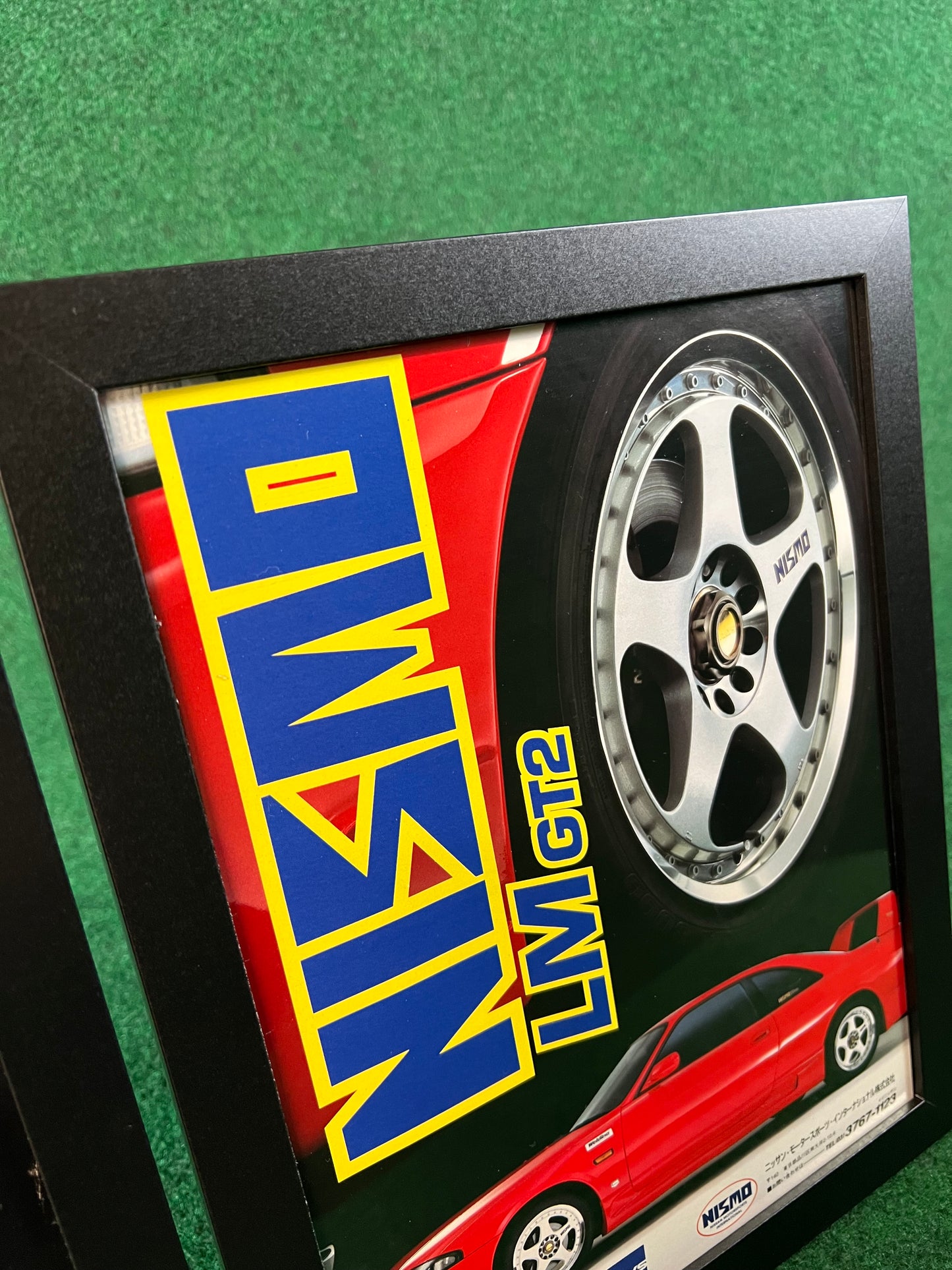 NISMO - RAYS Wheels LMGT1 on Nissan Skyline R33 GT-R 400R & LMGT2 on R33 GTS-T Framed Advertisement Picture Set (1995)