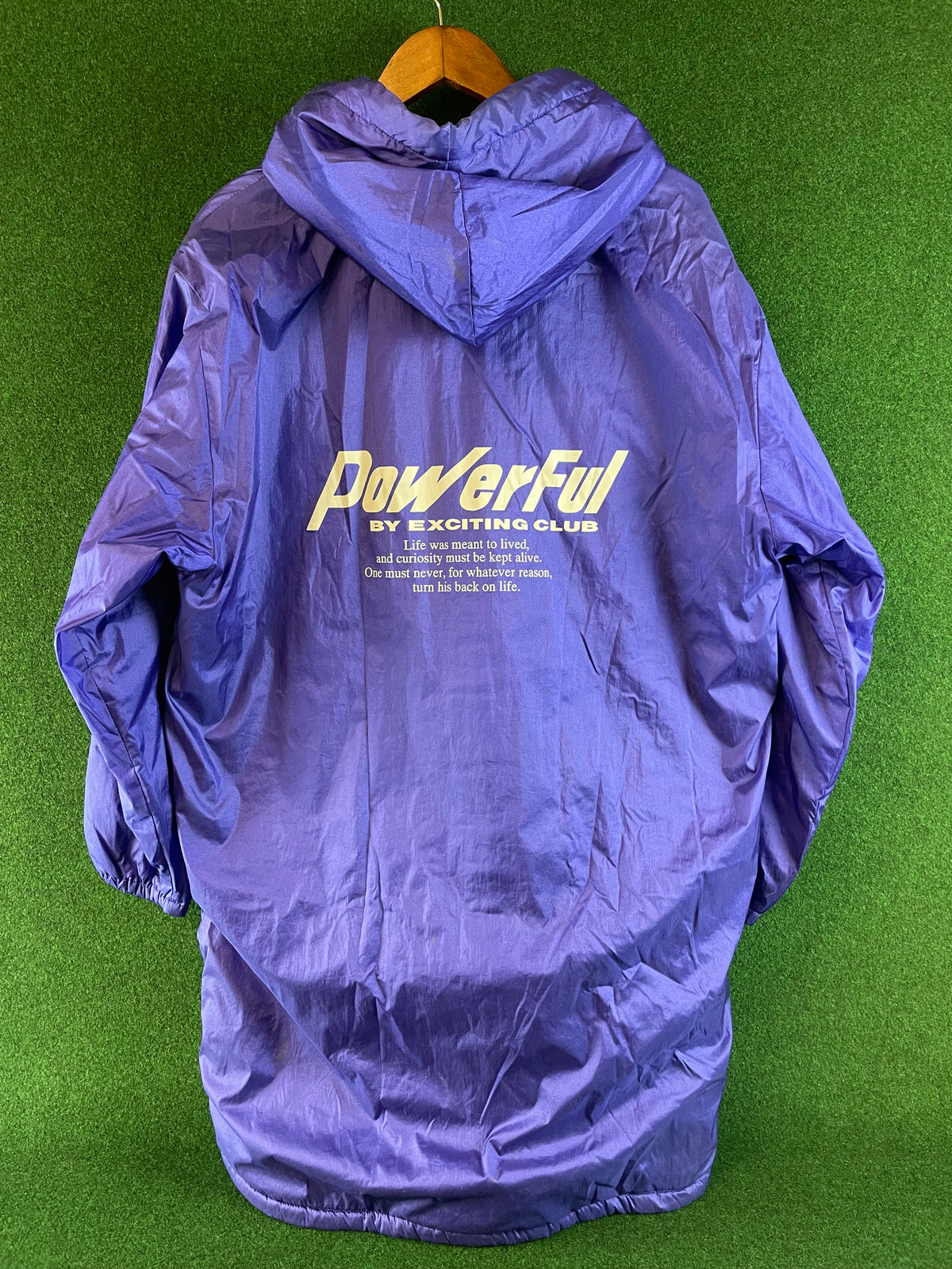 POWERFUL by Exciting Club - Blue Vintage Insulated Fleece Lined Bench Coat Jacket