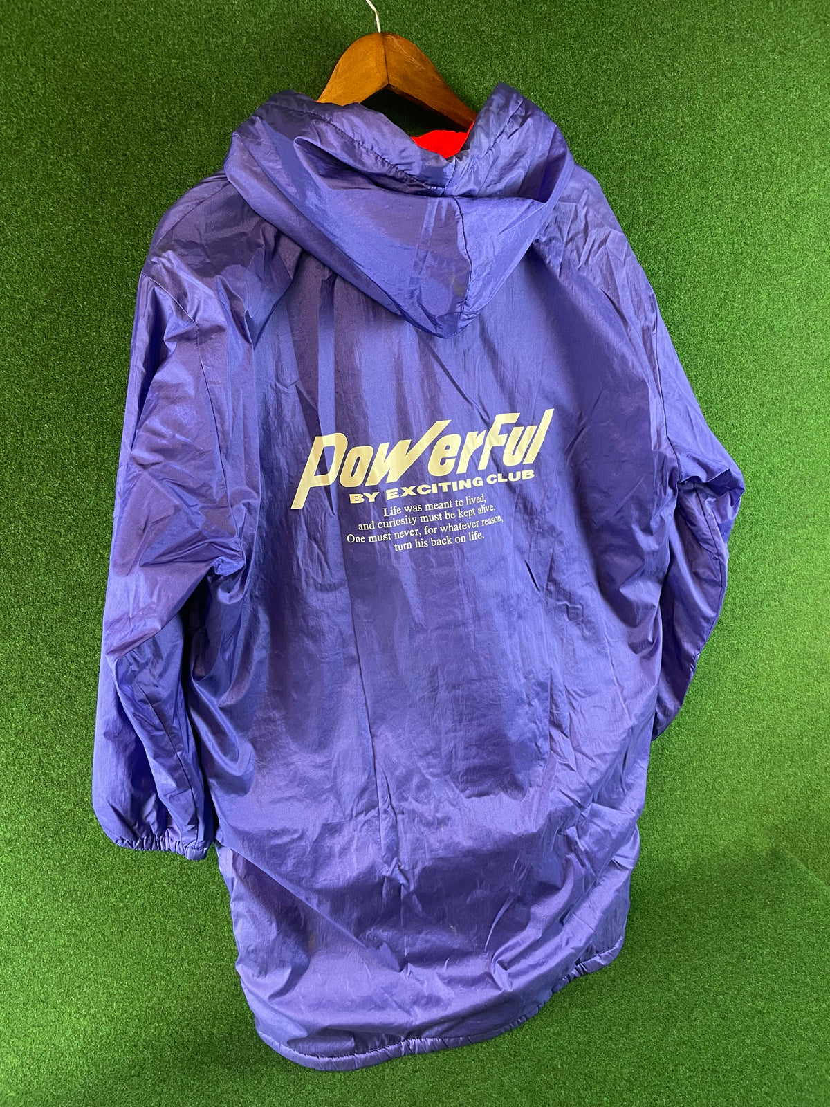 POWERFUL by Exciting Club - Blue Vintage Insulated Fleece Lined Bench Coat Jacket