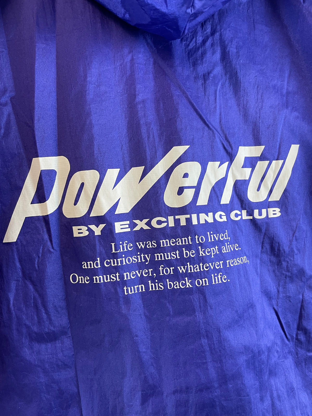 POWERFUL by Exciting Club - Blue Vintage Insulated Fleece Lined Bench Coat Jacket
