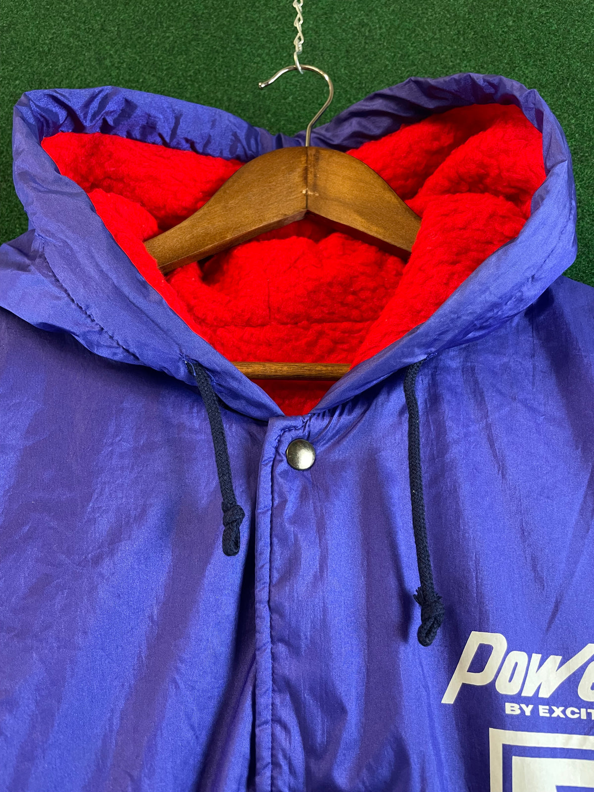 POWERFUL by Exciting Club - Blue Vintage Insulated Fleece Lined Bench Coat Jacket