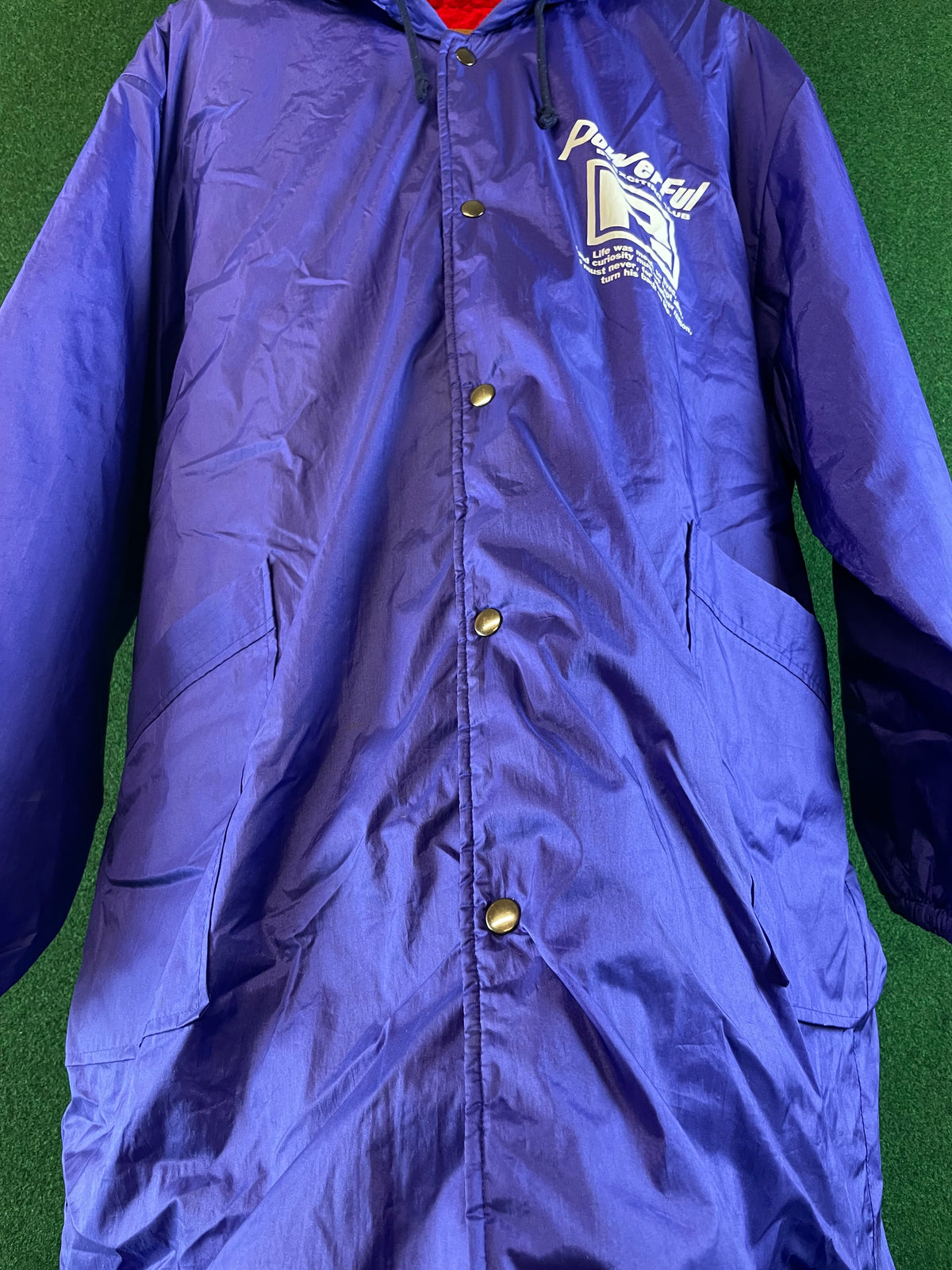 POWERFUL by Exciting Club - Blue Vintage Insulated Fleece Lined Bench Coat Jacket