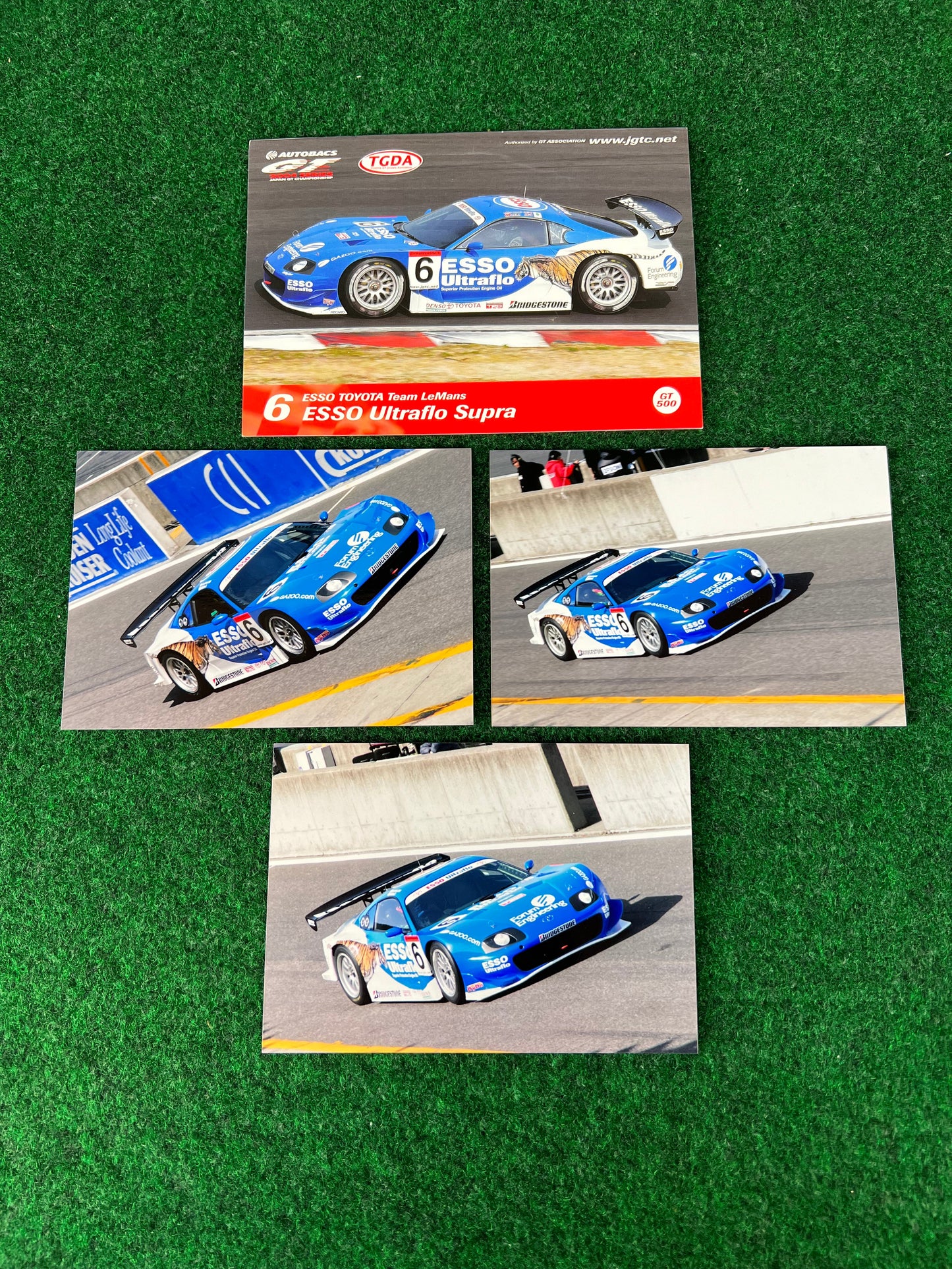 JGTC Toyota Supra - Car/Driver Cards, Test Session Photos & Sticker Sheets SET