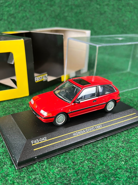 First:43 Models - 1987 Honda Civic Hatchback - Red 1/43 Scale Diecast