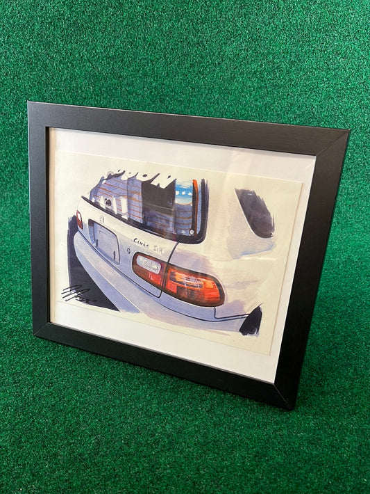UNDERDOGZ - Spoon Sports Honda Civic SIR EG6 Rear - Hand Drawn, Watercolor Painted & Signed Print