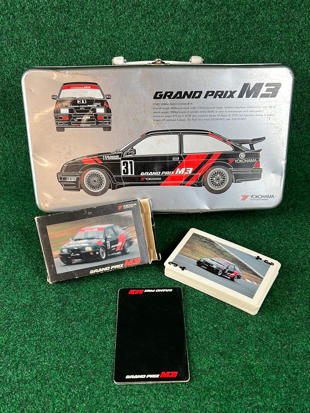 Yokohama Tires - Ford Sierra RS500 Cosworth Vintage Metal Case Box & Playing Card Set