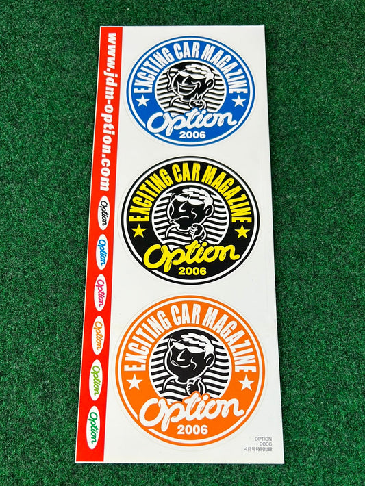 OPTION 2 Exciting Car Mag 2006 Dai Cartoon Sticker Sheet