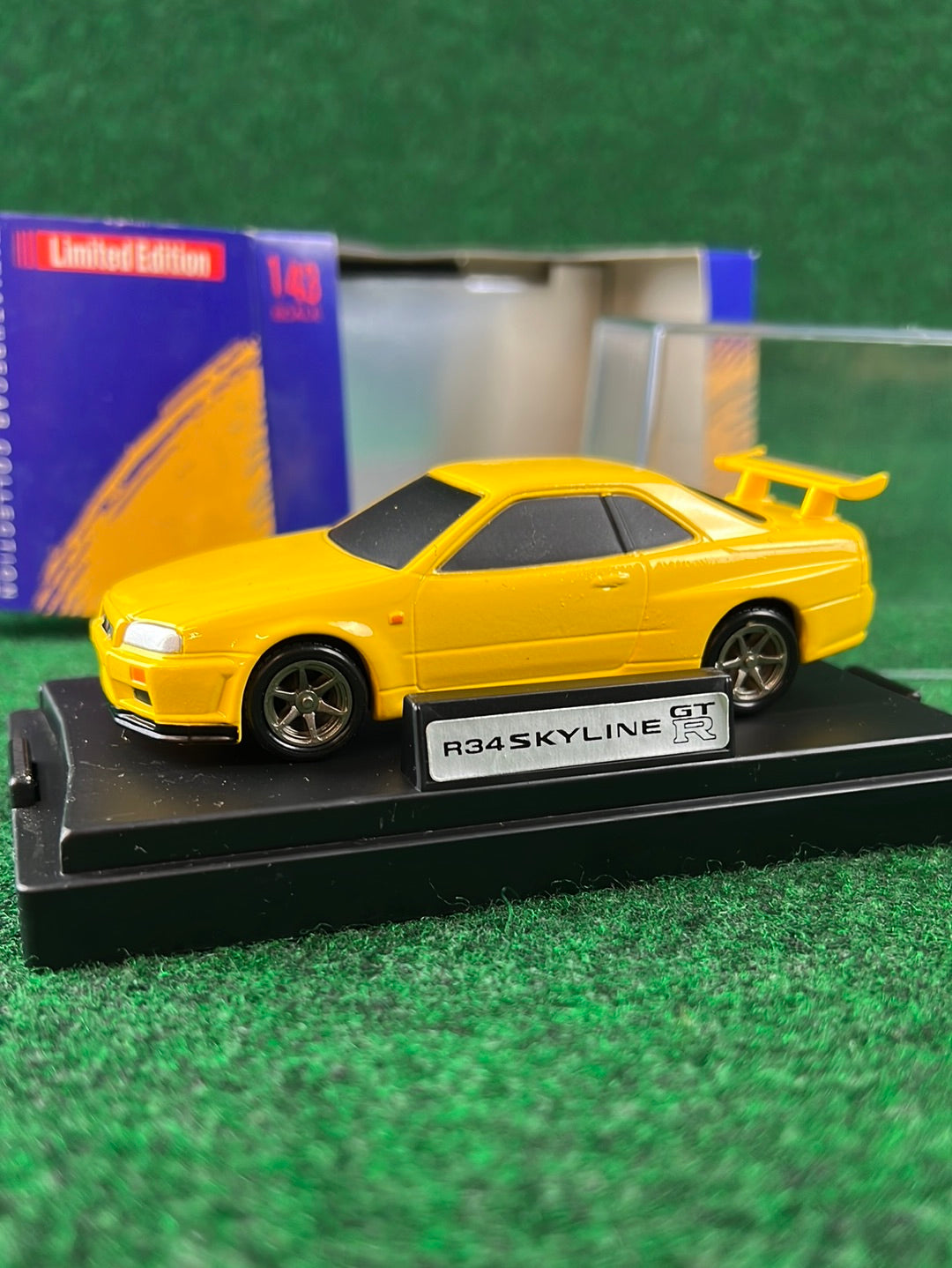 MTECH Limited Edition Nissan Skyline R34 GTR “EV1” Lightning Yellow Tribute Diecast