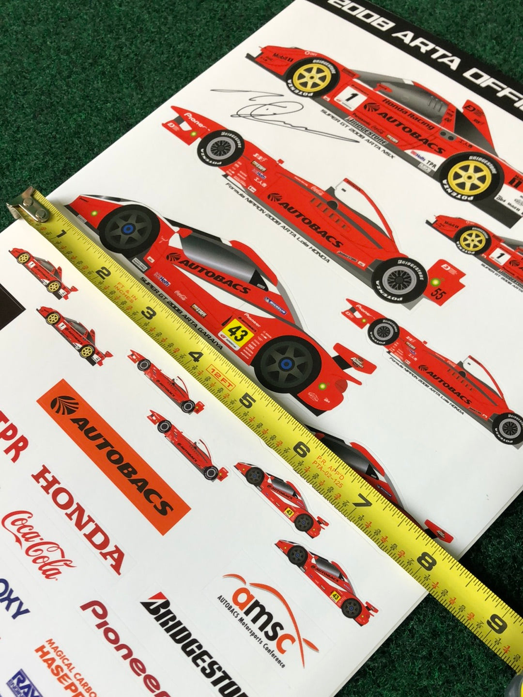 2008 Super GT ARTA Official Autographed Sticker Sheet