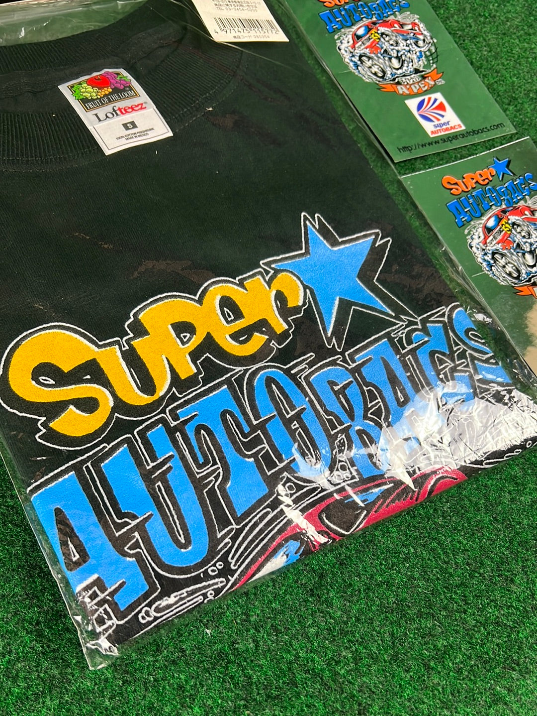 Super Autobacs with A’pex JGTC Toyota MR2 MRS T-shirt and Sticker Set