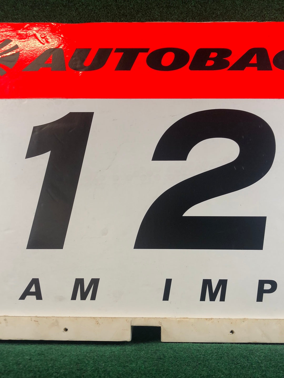 Autobacs Super GT Team IMPUL Calsonic Nissan GTR Tsugio Matsuda & Sébastien Philippe Autographed Race Pit Board Poster Sign